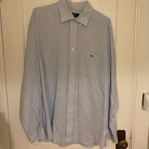 Linen Light blue stripe vineyard vines XL